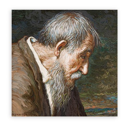 GRASSI ALFONSO (1918 - 2002) - Vecchio in preghiera