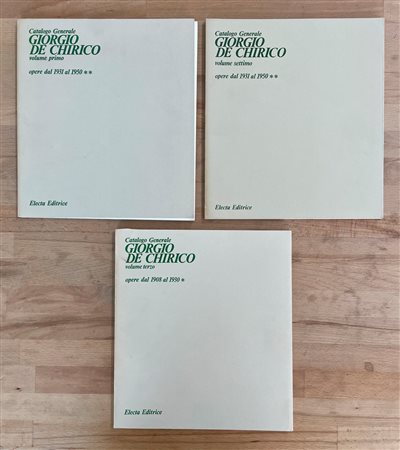 GIORGIO DE CHIRICO - Lotto unico di 3 tomi del catalogo generale