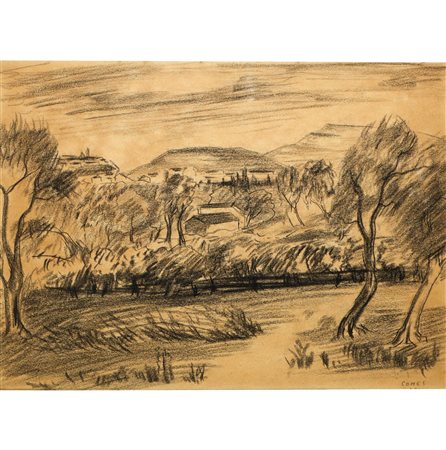 Carmelo Comes (Catania 1905 - Catania 1988)  - Paesaggio, 1939