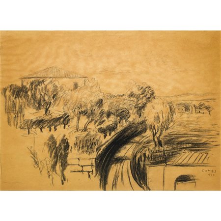 Carmelo Comes (Catania 1905 - Catania 1988)  - Paesaggio, 1939