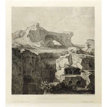 Mesnard Eugene Adler - Friedrich Wilhelm Klose (Parigi  1845 - 1884, 1804 - 1871)  - Siracusa, Tomba di Archimede