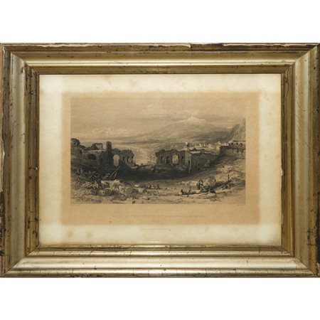William Leighton Leitch (Glasgow 1804 - St. John's Wood 1883)  - Teatro Greco di Taormina con vista dell'Etna, 19th century