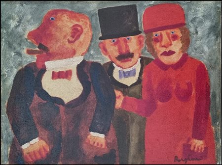 BORGHESE FRANZ Roma 1941 - 2005 "Tre personaggi"