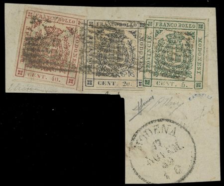  
Modena - Gov. Provvisorio, splendido frammento tricolore 
 