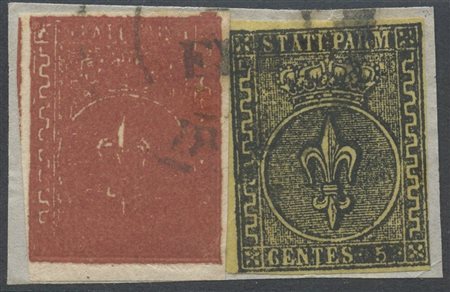  
Ducato di Parma - Rara Varietà 25 cent. sena le cifre del valore e senza la parola ''CENTES'' 
 