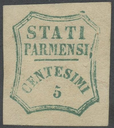  
Parma/ Gov. Provvisorio, 5 centesimi verde azzurro n.12 
 
