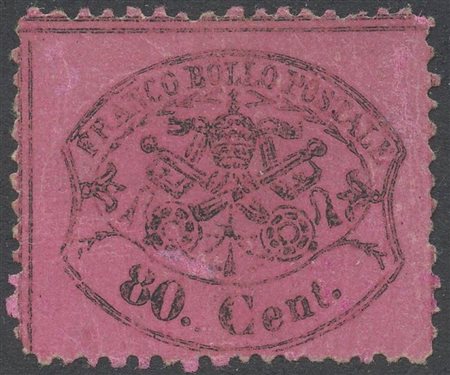  
Pontificio - "FRAGOLONE" 80 cent. rosa carminato. 
 