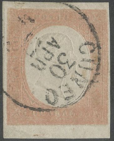  
Sardegna - III emissione, 40 cent. rosso mattone chiaro bordo di foglio 
 