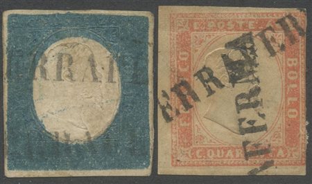  
Sardegna - Annullo ''TERRAFERMA'' su III e IV emissione. 
 