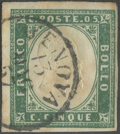  
Sardegna - IV emissione, 5 cent. verde smeraldo scuro 
 