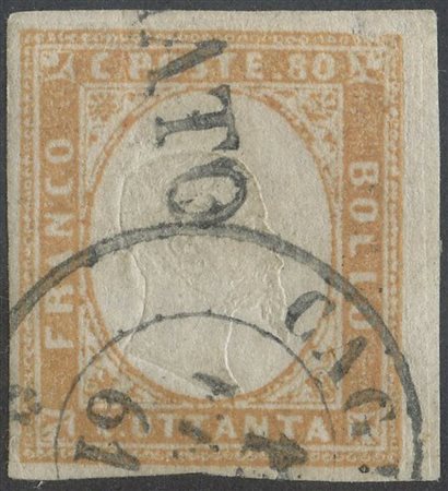  
Sardegna - IV emissione, 80 cent. bistro arancio (chiarissimo) 
 