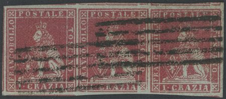  
Toscana - 1 crazia in striscia di tre qualità Lusso 
 