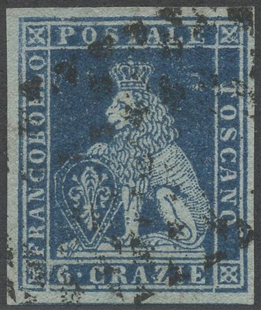  
Toscana, 6 cr. Azzurro Scuro su Azzurro n.7b 
 