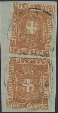  
Toscana - Gov. Provvisorio, due valori dell' 80 cent. 
 