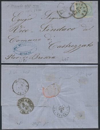  
Regno - D.L.R.  1 Dicembre 1863, primo giorno d'emissione 
 