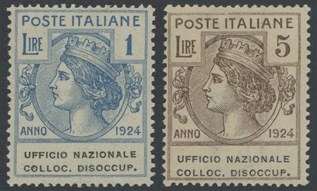  
Regno - Enti Parastatali, Uff. Naz. Coll. Disoccupati. MNH 
 