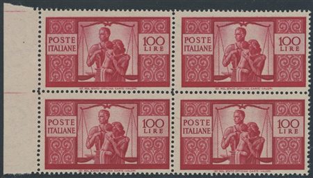  
Repubblica - Democratica, 100 lire in quartina 
 