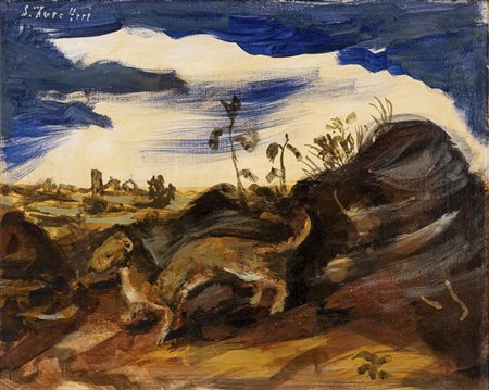 Donnola in paesaggio