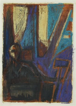 Tano Santoro SENZA TITOLO pastelli su cartoncino, cm 30x20 firma