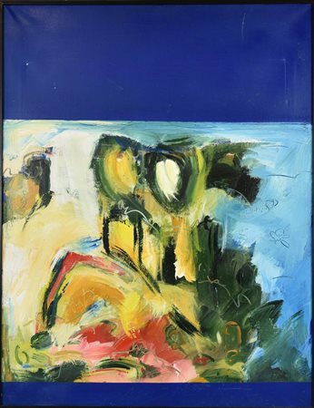 Piergiorgio Panelli COMPOSIZIONE, 2000 olio su tela, cm 80x60 sul retro:...