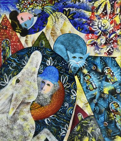 Raimondo Cardelli SERENITA' olio su tela, cm 60x50 firma sul retro: firma e...