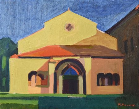 Annibale Follini ABBADIA CERRETO, 1990 olio su tela, cm 35x45 firma sul...