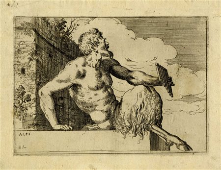 Odoardo Fialetti, Pan. 1600-1630. Acquaforte. mm 150x207. Foglio: mm 188x245....