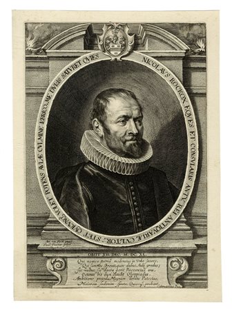 Hendrik Goltzius, Ritratto di Philips Galle. 1582. Bulino. mm 225x146. New...