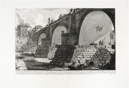 Giovanni Battista Piranesi, Veduta del Ponte d'Elio Adriano, oggi detto di S....