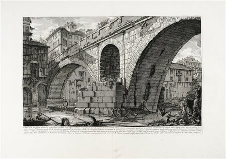 Giovanni Battista Piranesi, Veduta del Ponte Fabrizio oggi detto quattro...