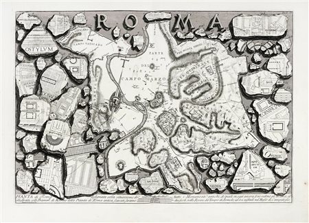 Giovanni Battista Piranesi, Pianta di Roma disegnata colla situazione di...