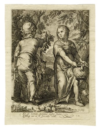 Jan Saenredam, Estate / Autunno / Inverno. 1601. Bulino. mm 223x161. Foglio:...