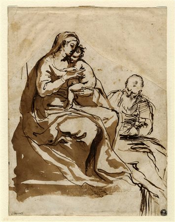 Agostino Carracci [attribuito a], Sacra Famiglia. 1590 ca. Penna e inchiostro...