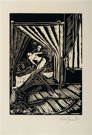 Karl Freund, Lotto composto di 3 incisioni. 1924. Raccolta di 3 xilografie....