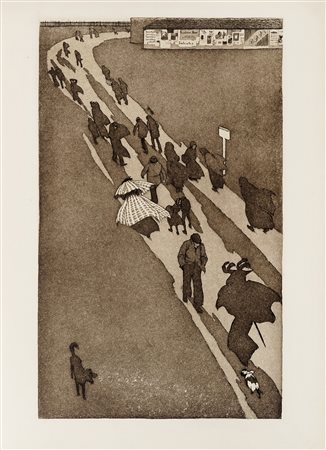 Eugen Kirchner, November. 1896. Acquaforte e acquatinta. mm 310x190. Foglio:...