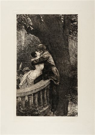 Max Klinger, Im Park - Eine Liebe, Opus X B.4. 1887-1914. Acquaforte e...