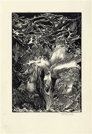 Frantisek Kobliha, Lotto composto di 4 incisioni. 1910. Xilografie. mm...