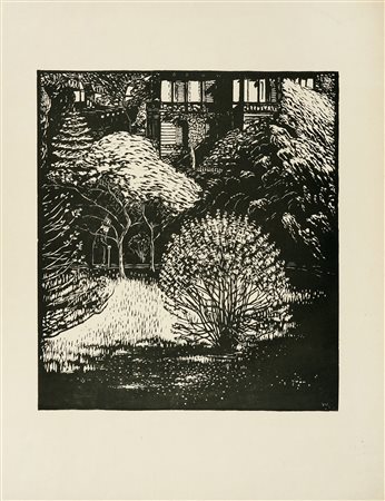 Wilhelm Laage, Lotto composto di 2 incisioni. 1899. 1) Garten im frühling...
