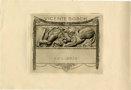 Sigmund Lipinsky, Lotto composto di 3 ex libris. 1) Ex Libris Vicente Bosch....