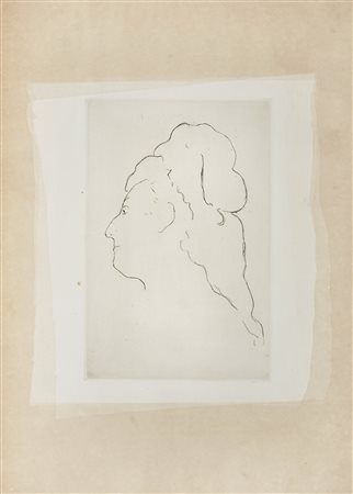 Edouard Manet, Eva Gonzales. 1870. Acquaforte su carta con grande filigrana a...