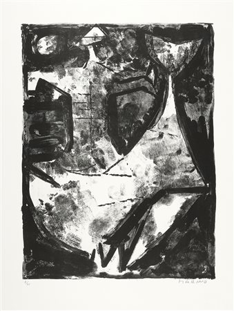 Marino Marini, L'idea del cavaliere. 1968. Litografia su carta BFK Rives. mm...