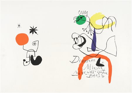 Joan Miró, Senza titolo. 1956. Litografia. mm 500x700. In basso a destra, in...