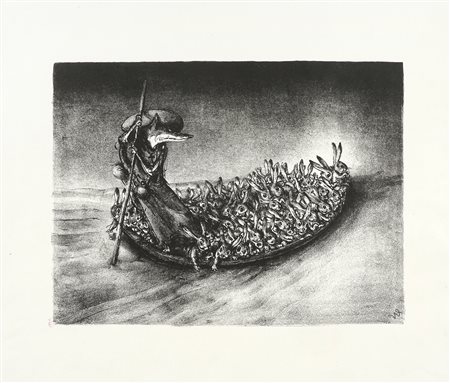 Andreas Paul Weber, Lotto composto di 4 incisioni. 1957. Raccolta di 4...