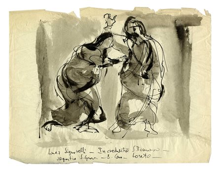 Anonimo della fine del XIX secolo, Lotto composto di vari disegni su 6 fogli...