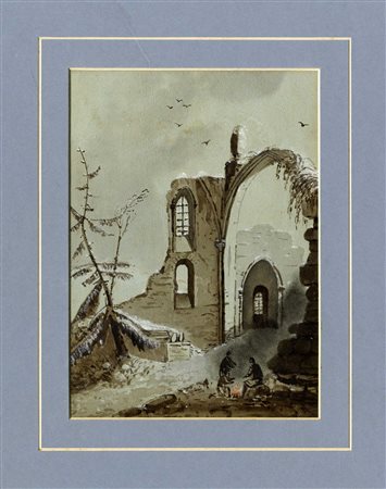 Autori vari, Lotto composto di 4 disegni. 1918. Quattro acquerelli di...