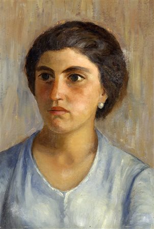 Baccio Maria Bacci [attribuito a], Ritratto femminile. Olio su tavola. cm...