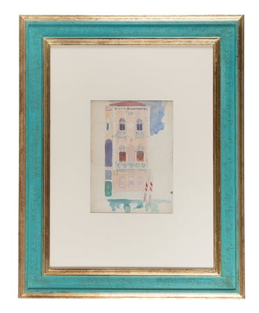 Umberto Brunelleschi, Palazzo veneziano. 1913. Acquerello e matita su carta....
