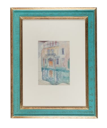 Umberto Brunelleschi, Canale a Venezia. 1913. Acquerello e matita su carta....