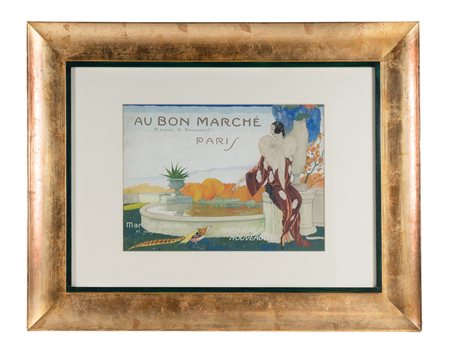 Umberto Brunelleschi, Au bon marcé. 1927-28. Tempera e matita su cartoncino....