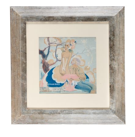 Umberto Brunelleschi, Primavera. 1933. Tempera, matita e pastelli colorati su...